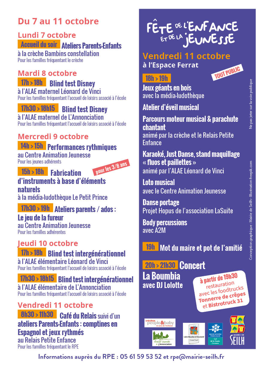 flyer semaine enfance A5 verso