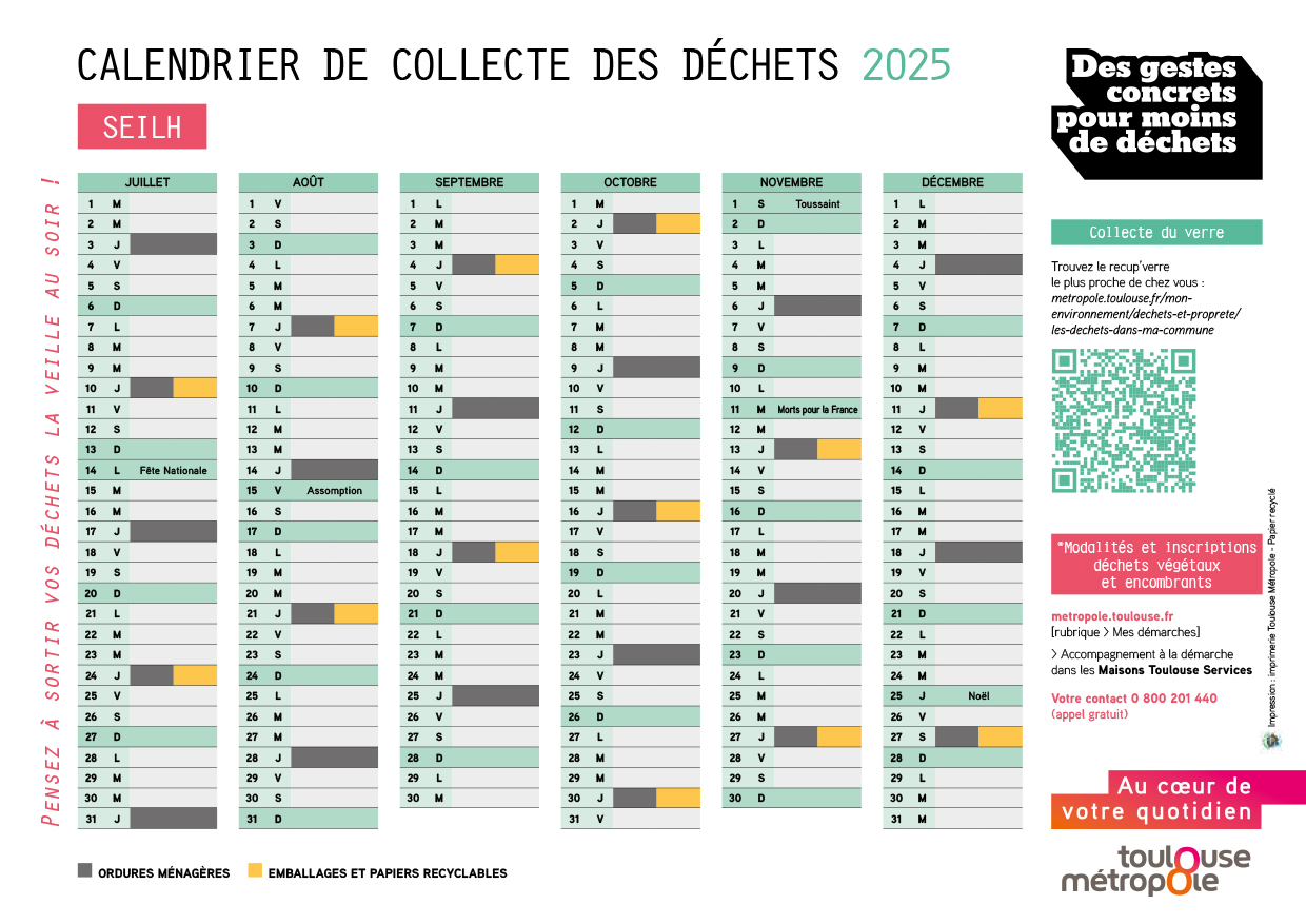 calendrier SEILH 2025 2